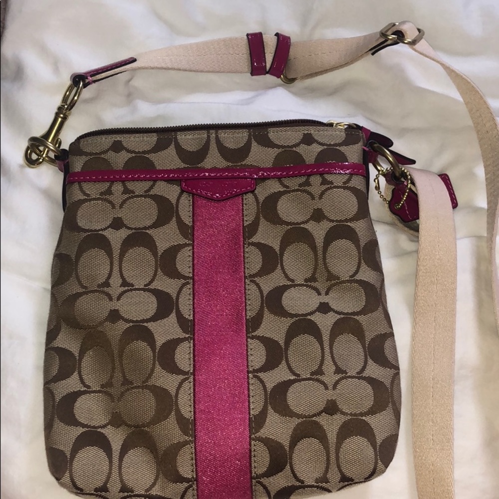 COACH crossbody bag with pink detailing